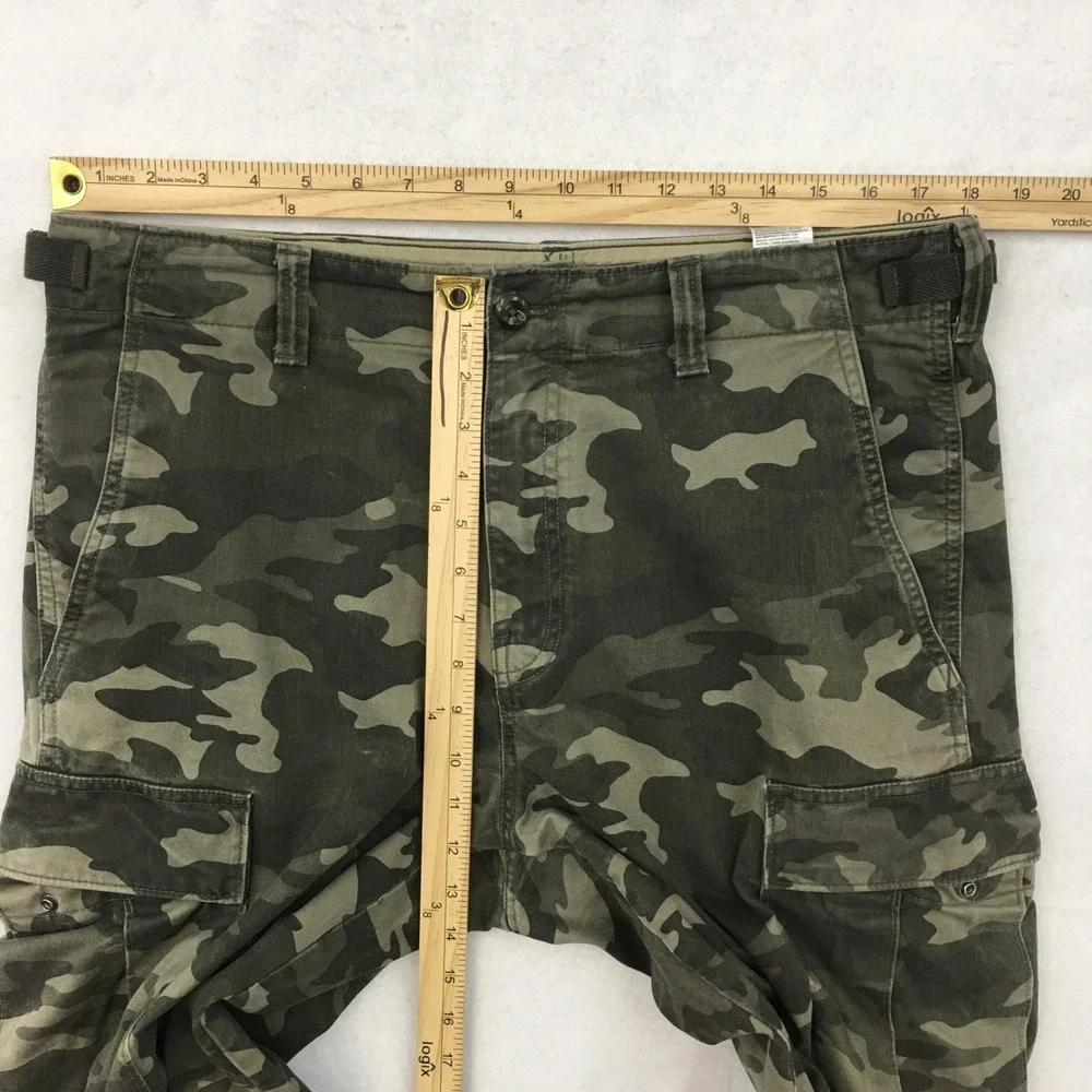 Banana Republic Mens Olive Camo Cargo Pants Military Green Camouflage Size 34